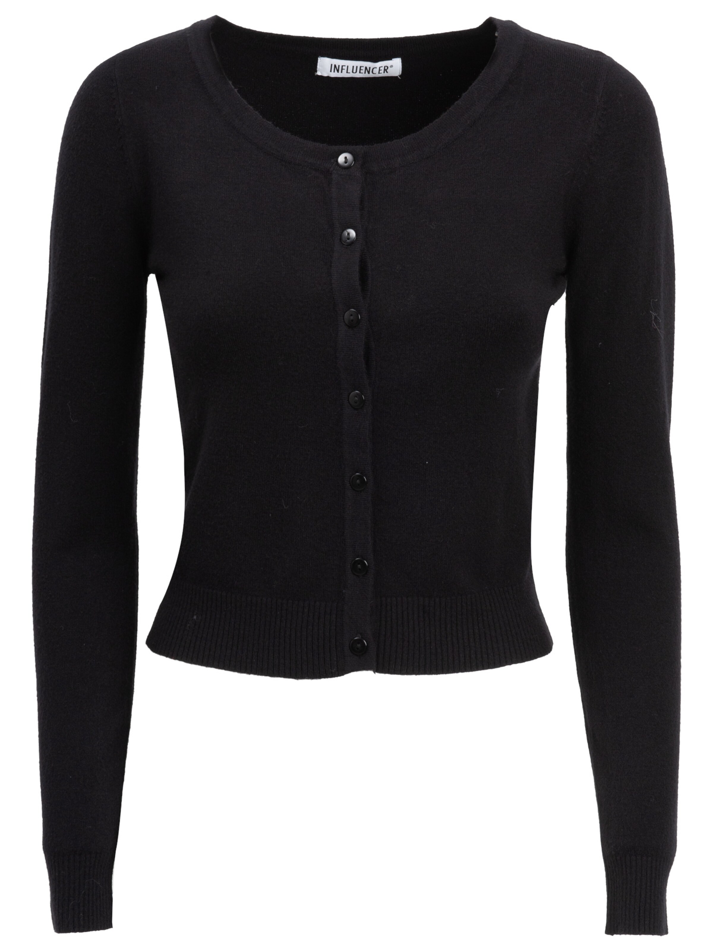 juoda Influencer Kardiganas: priekis