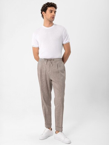 Antioch Tapered Pleat-front trousers in Grey