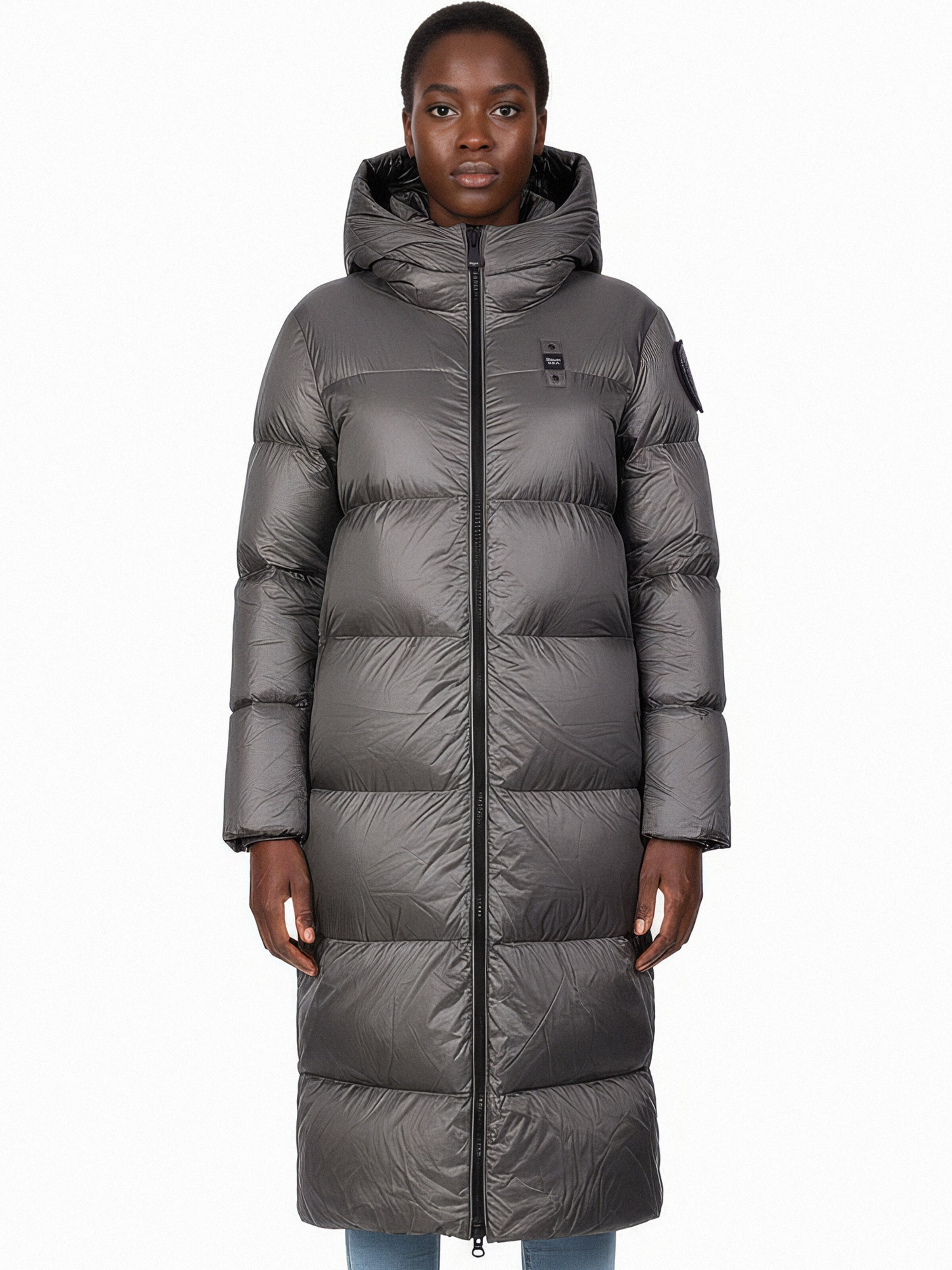 Blauer Winter Coat 'Celia' in Grey: front