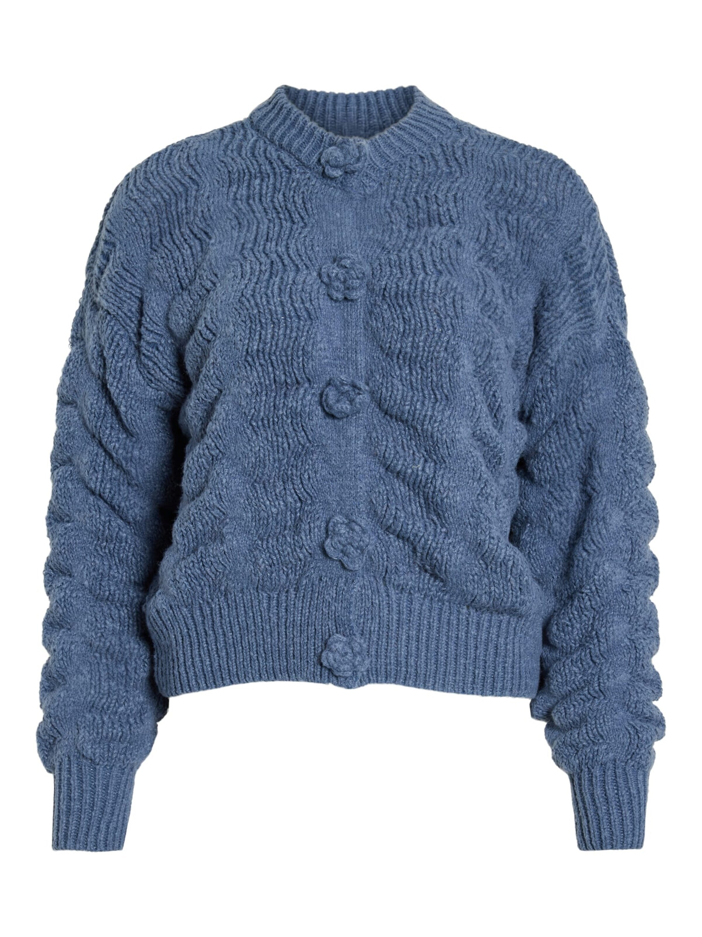 VILA Gebreid vest 'Chana' in Blauw: voorkant