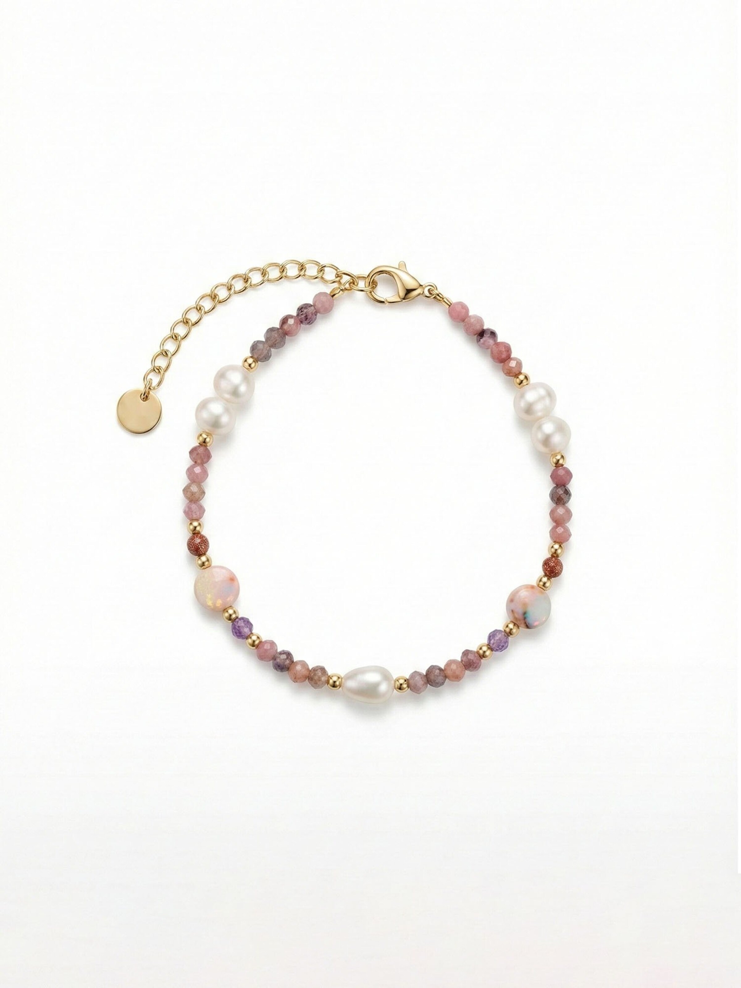 Nemomatheo Bracelet 'Gentle Blush – Boho-Armband' in Pink: front