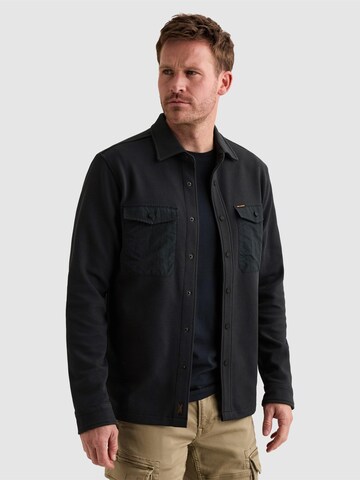 PME Legend Skjorta 'Cargo overshirt with waffle texture' i blå: framsida