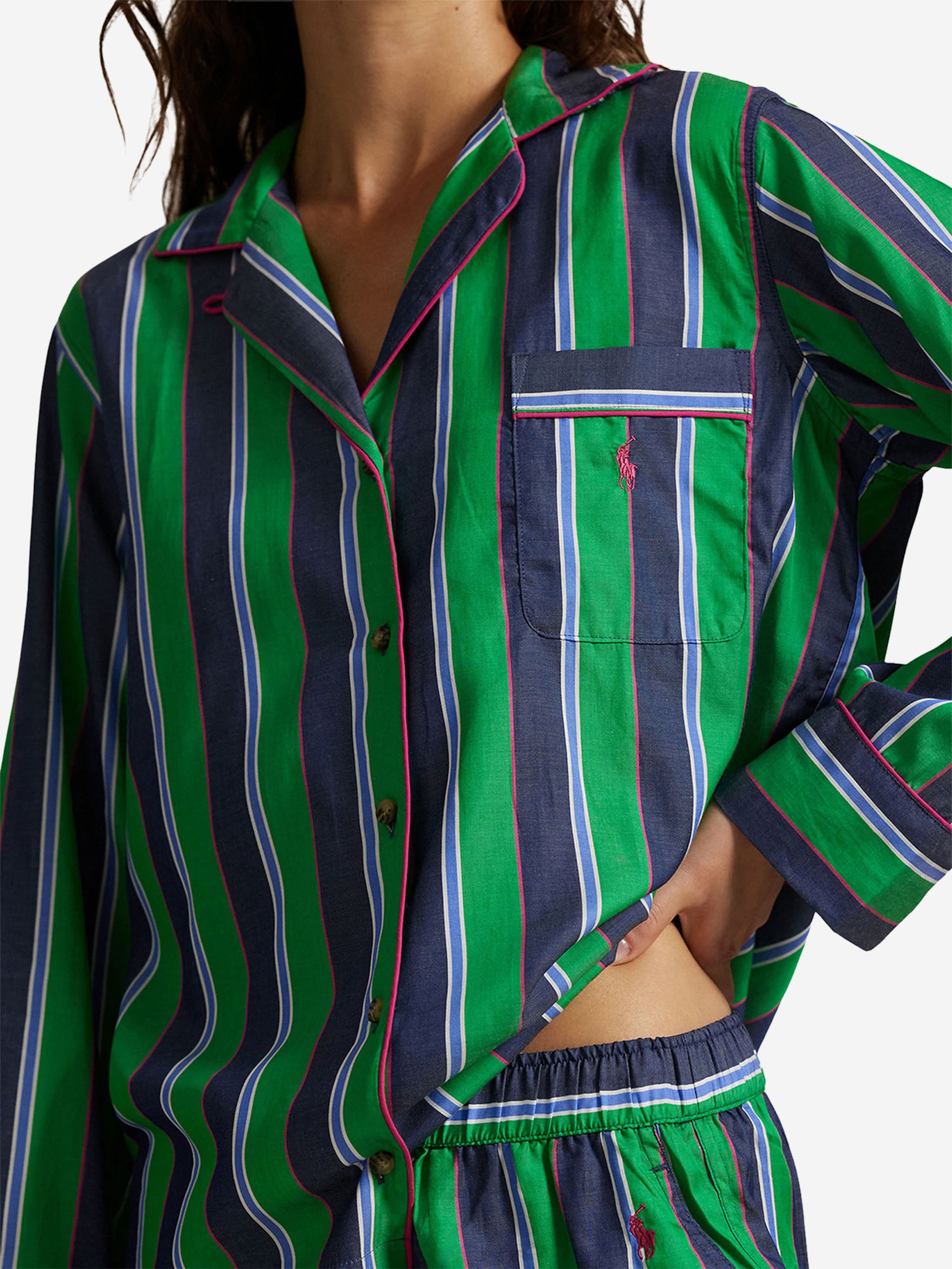 Polo Ralph Lauren Pyjama ' Cricket Stripe ' in Groen