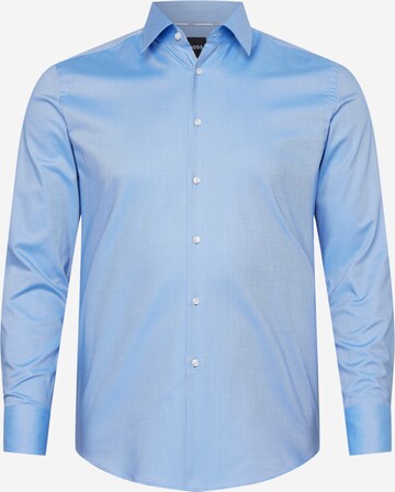 Coupe slim Chemise 'Hank' BOSS en bleu : devant