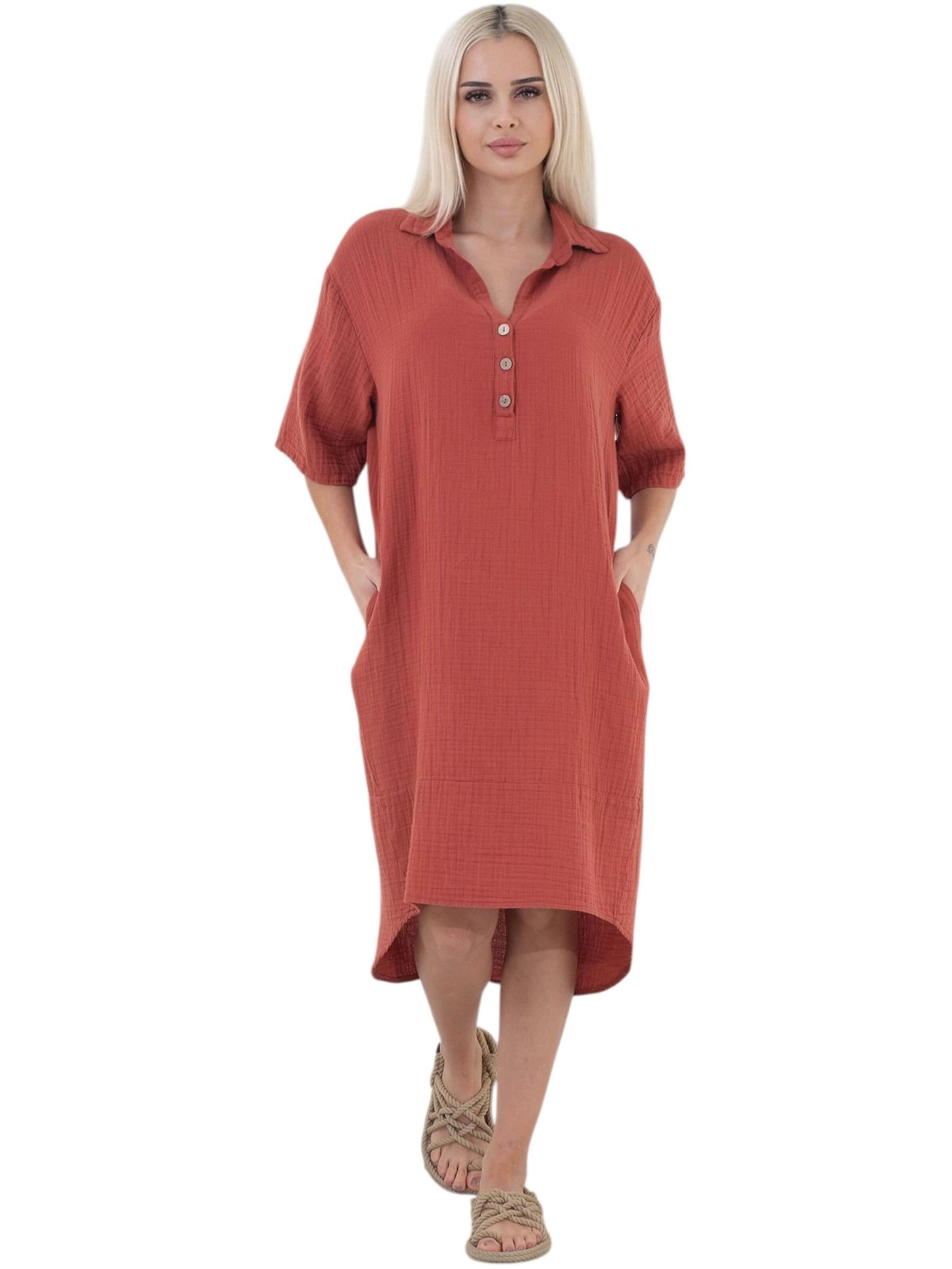 WENOR - Vestido camisero 'Mira' en rojo