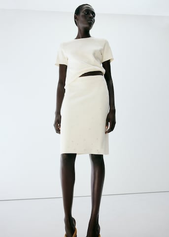 MANGO Nederdel 'XAMPANY' i beige: forside