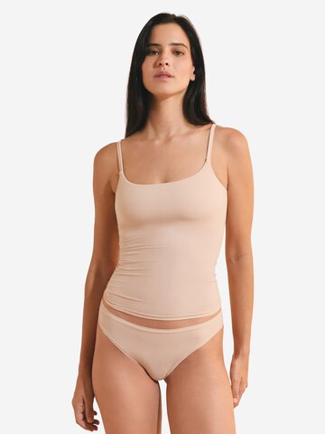 ETAM Top aus Mikrofaser mit integriertem Bustier 'Pure Soft' in Beige: Vorderseite