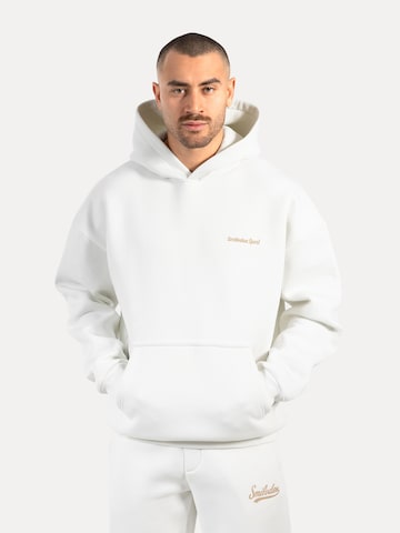 Smilodox Zip-Up Hoodie in White: front