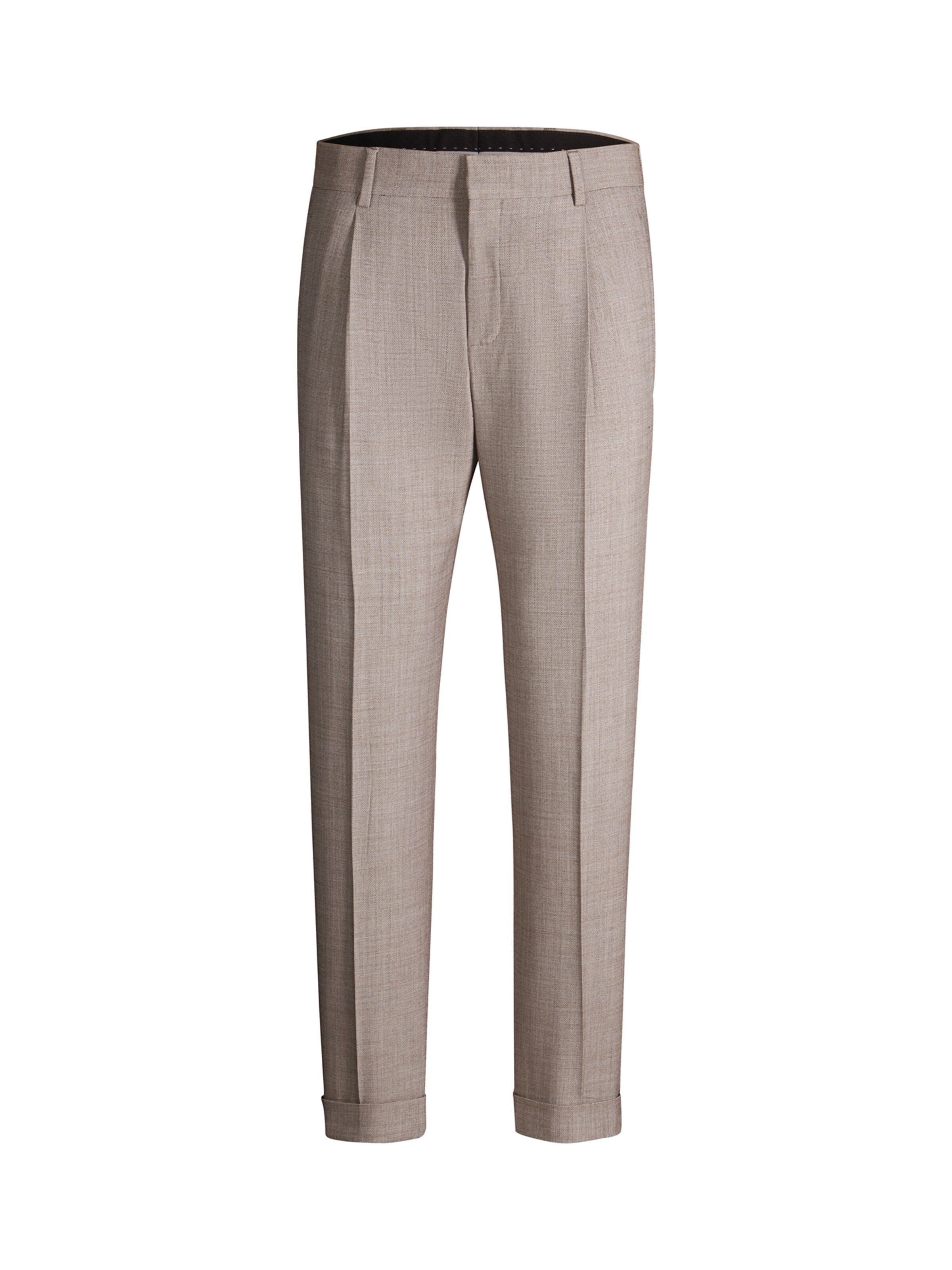 STRELLSON Slim fit Pleat-front trousers ' Luis ' in Beige: front