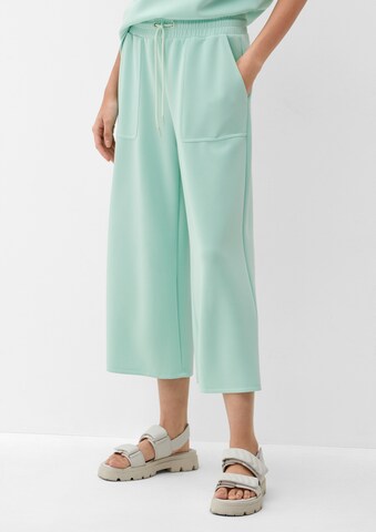 Wide Leg Pantalon s.Oliver en vert : devant