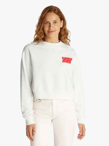Sweat-shirt Tommy Jeans en blanc : devant
