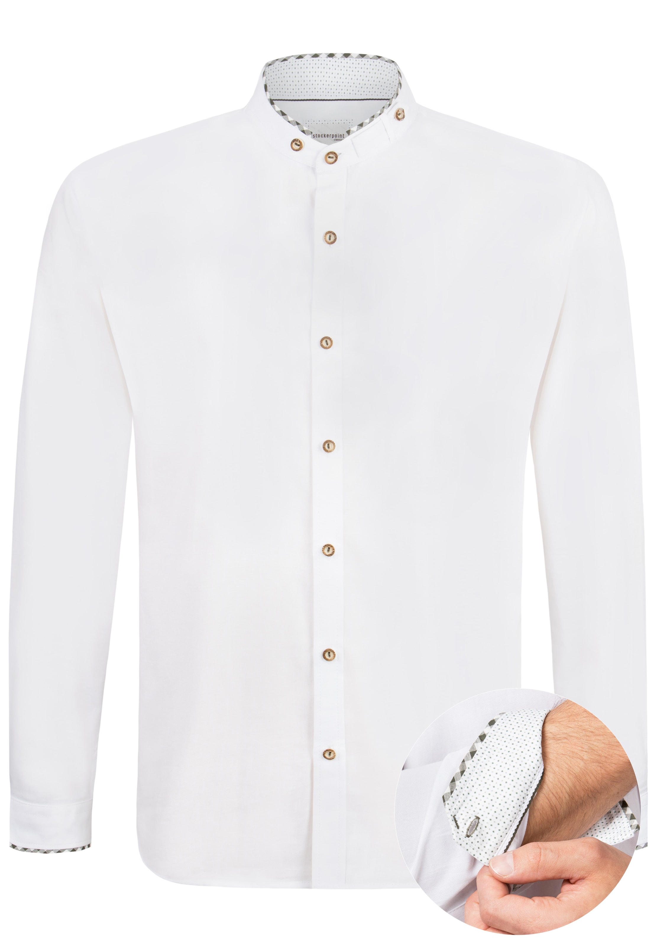 STOCKERPOINT Comfort fit Klederdracht overhemd 'Alexio' in Wit: voorkant