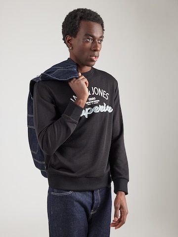 JACK & JONES Collegepaita 'JWHMILO' värissä musta: etupuoli