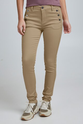 Slimfit Pantaloni chino 'LOMAX 1' di Fransa in beige: frontale