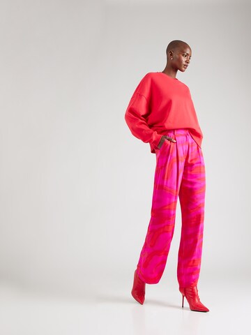 TAIFUN Loose fit Pleat-Front Pants in Pink