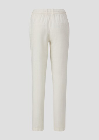 QS Regular Pleat-Front Pants in Beige: back