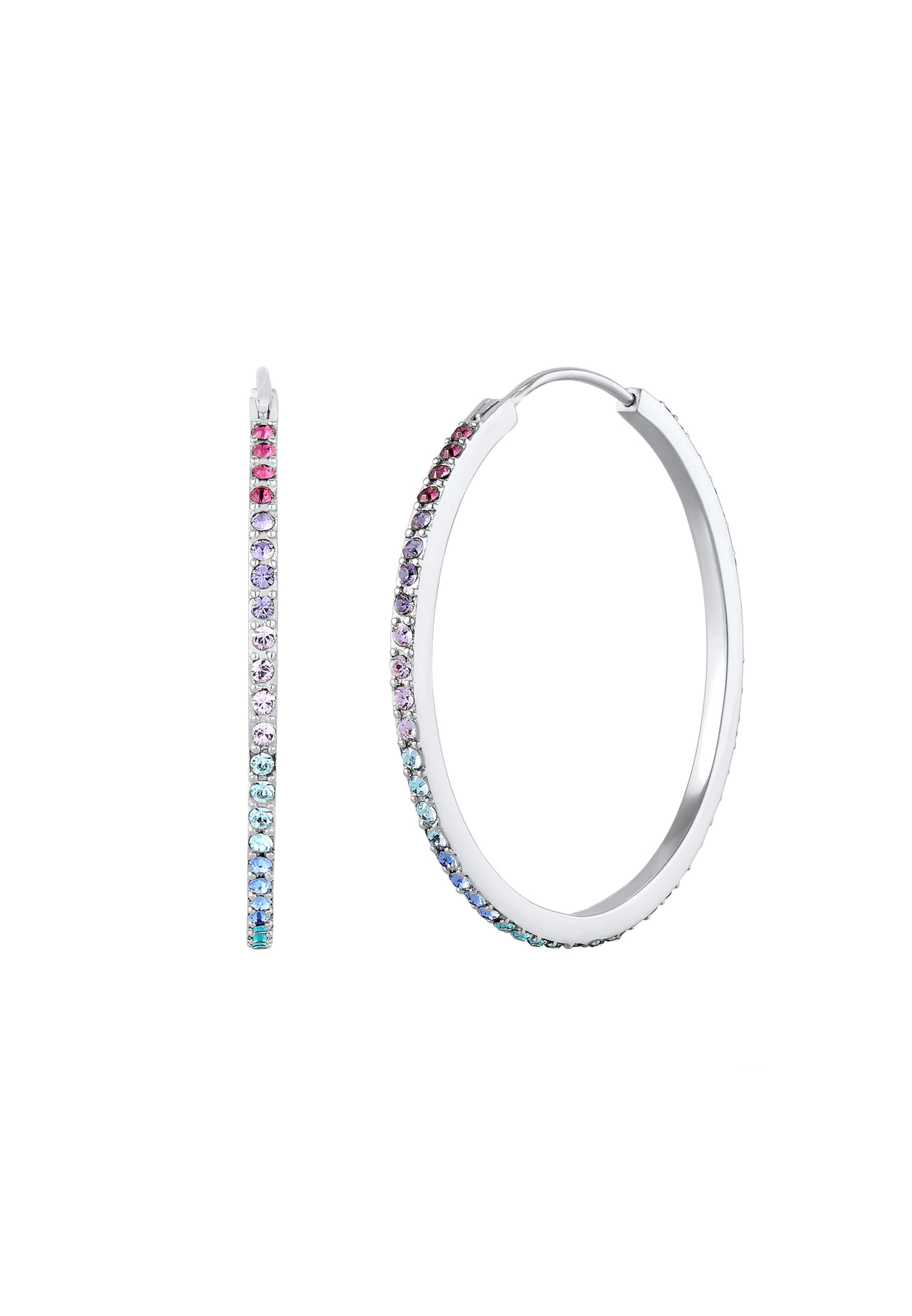 ELLI Ohrringe Creole, Multi-Color in Silber