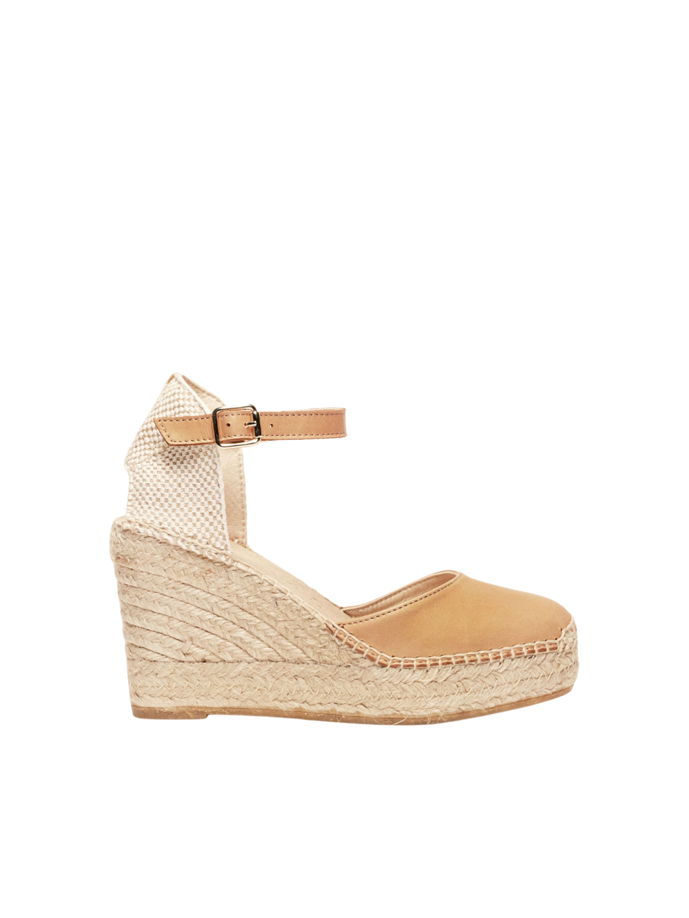 Alhamas - Zapatos destalonado 'Alpargata Cuña 10 cm' en beige: frente