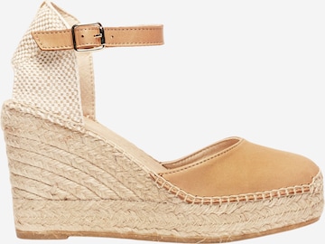 Alhamas - Zapatos destalonado 'Alpargata Cuña 10 cm' en beige: frente