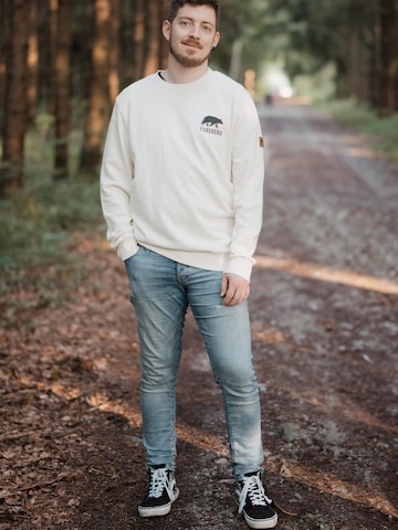 FORSBERG Sweatshirt 'mit kleinem Anaglyph-Logo' in Beige