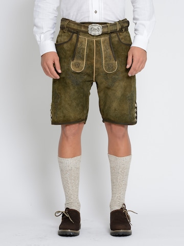 Regular Pantalon folklorique Rißberg en marron : devant