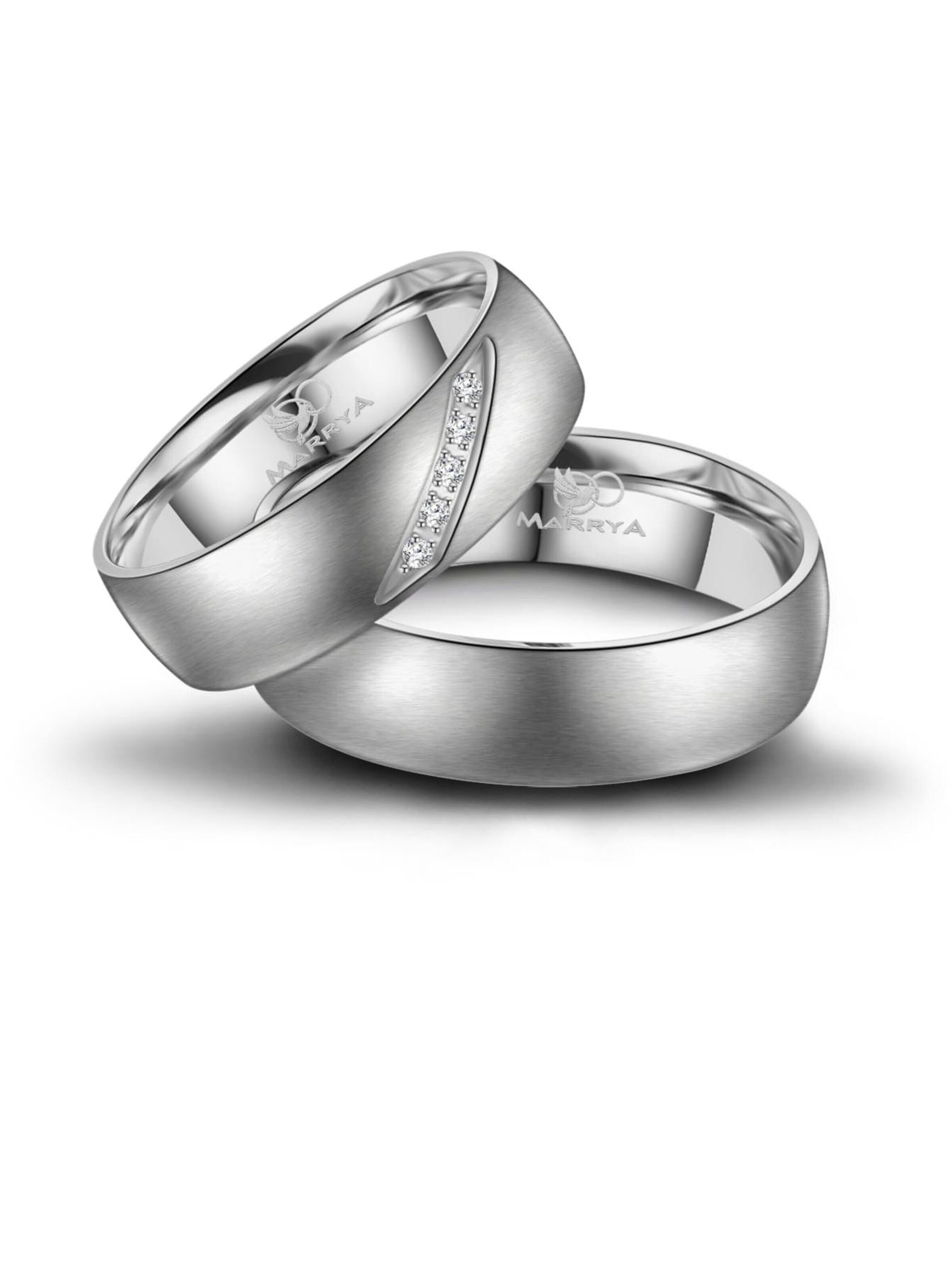 MARRYA Ring 'MARRYA ES-04 Ehering aus Edelstahl – Silberfarben' in Grey: front