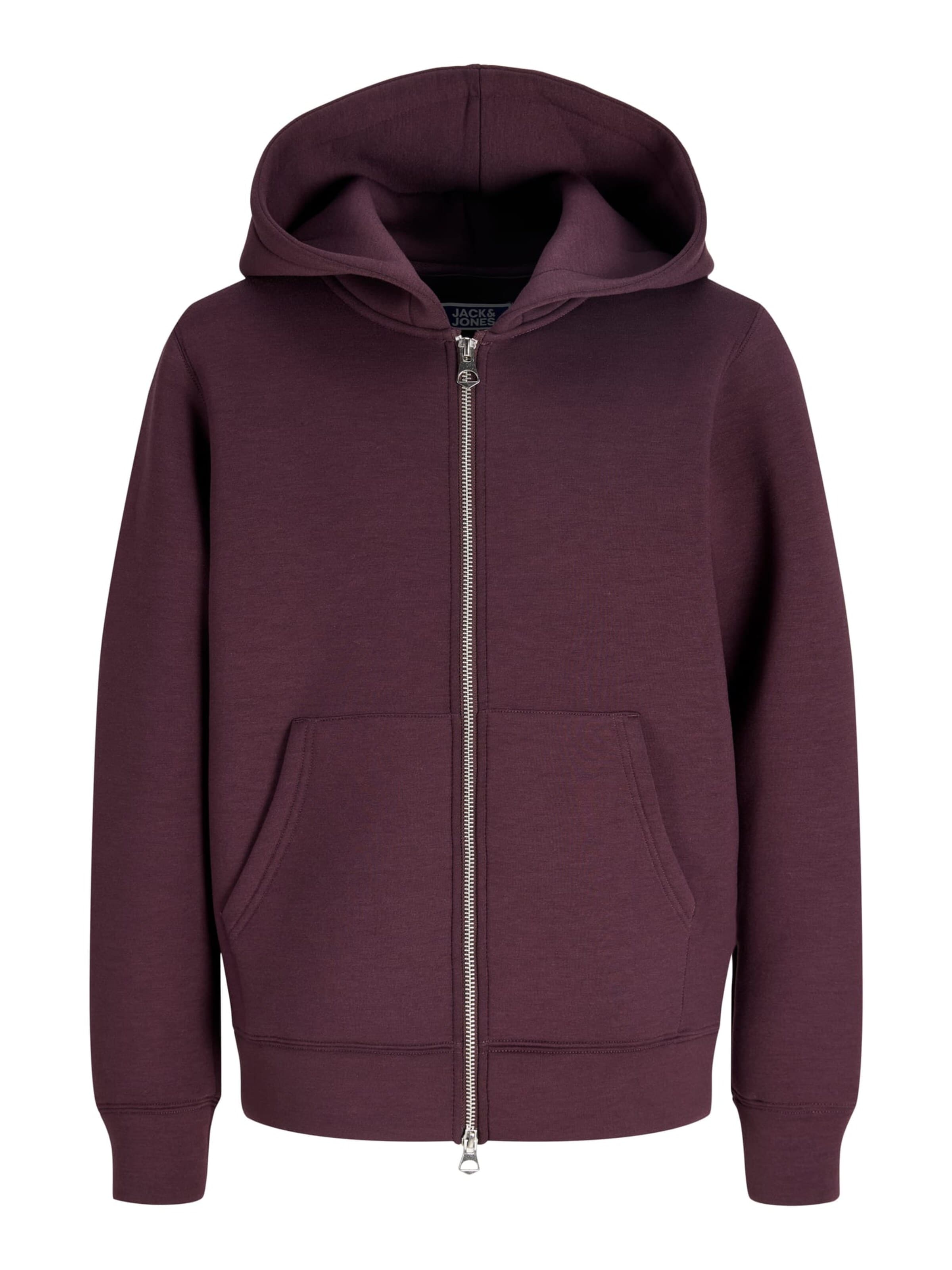 Jack & Jones Junior Zip-Up Hoodie 'Legacy' in Red: front