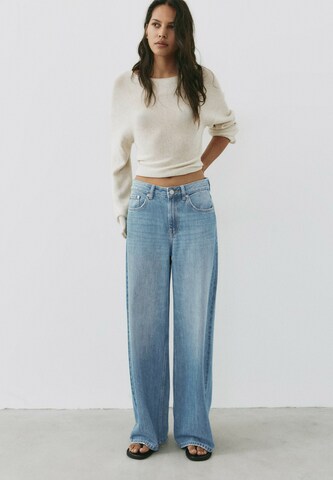 Pull&Bear Wide Leg Jeans in Blau