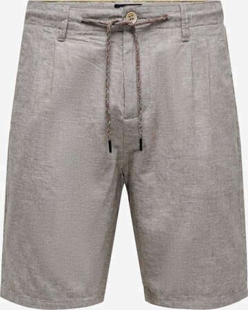 regular Pantaloni con pieghe 'Leo' di Only & Sons in marrone: frontale