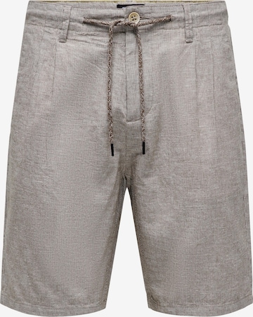 regular Pantaloni con pieghe 'Leo' di Only & Sons in marrone: frontale
