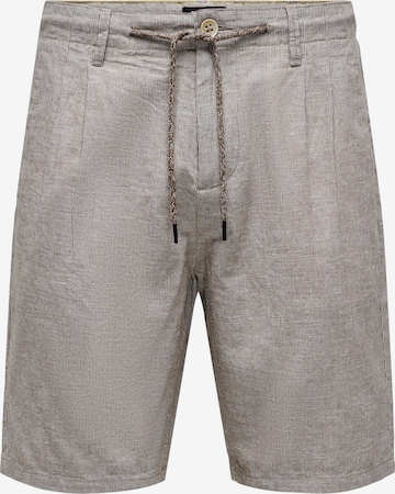 Only & Sons - regular Pantalón plisado 'Leo' en marrón: frente