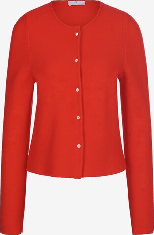 Peter Hahn Knit Cardigan 'New Wool' in Red: front