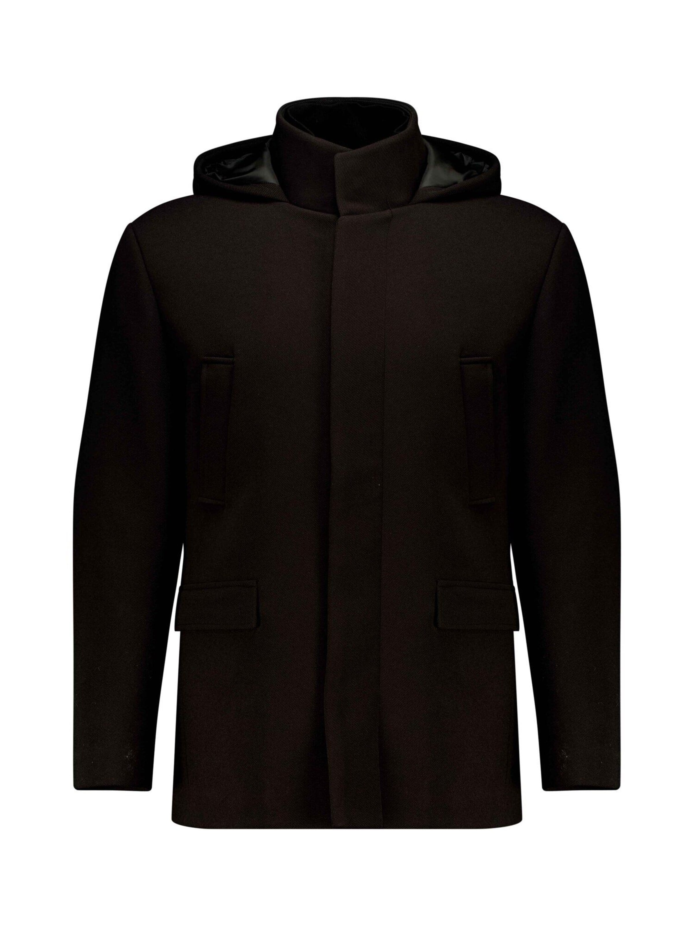 Parka mi-saison Deeluxe en noir : devant
