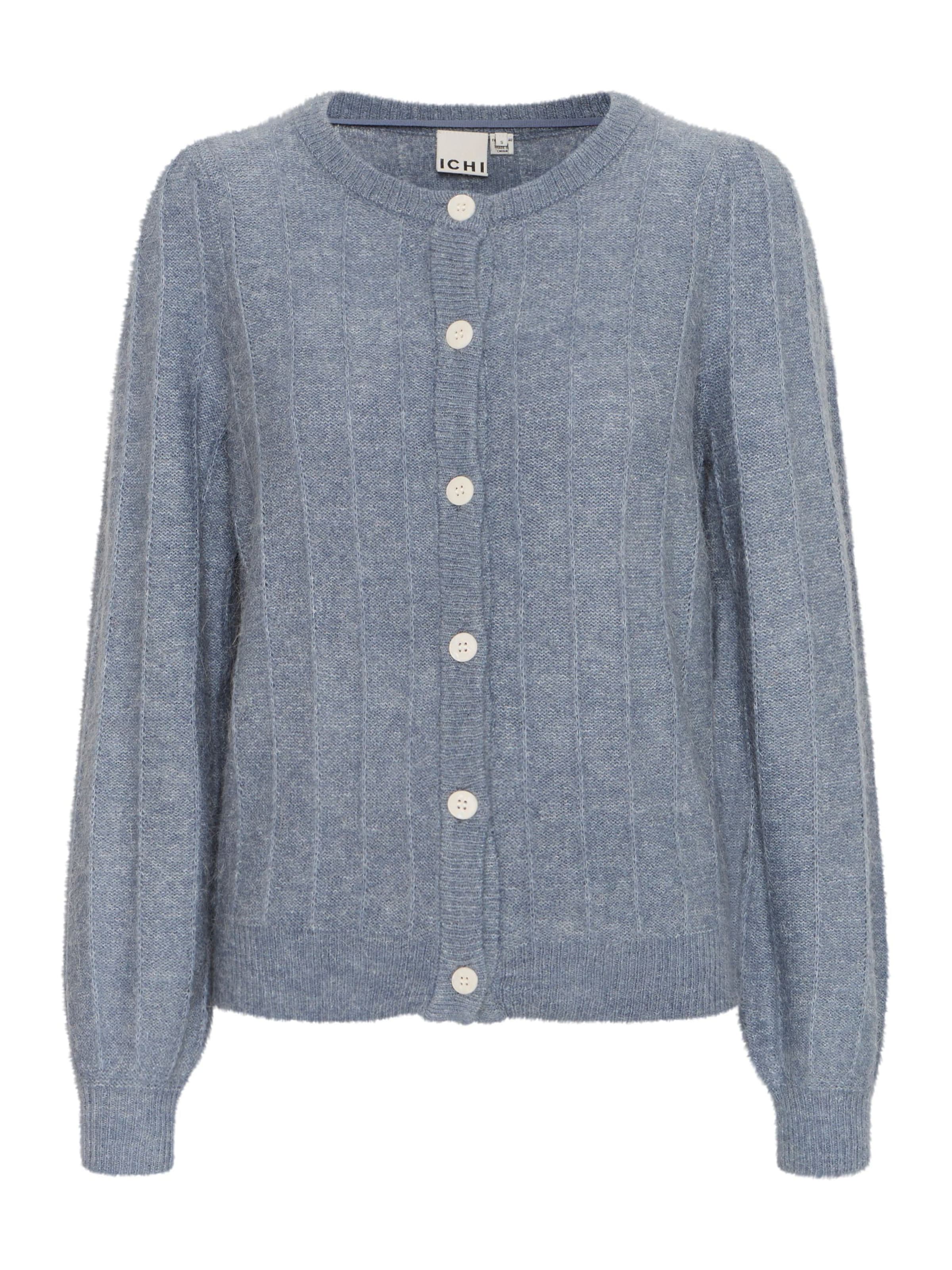 ICHI Strickjacke 'Kamara' in Blau: Vorderseite