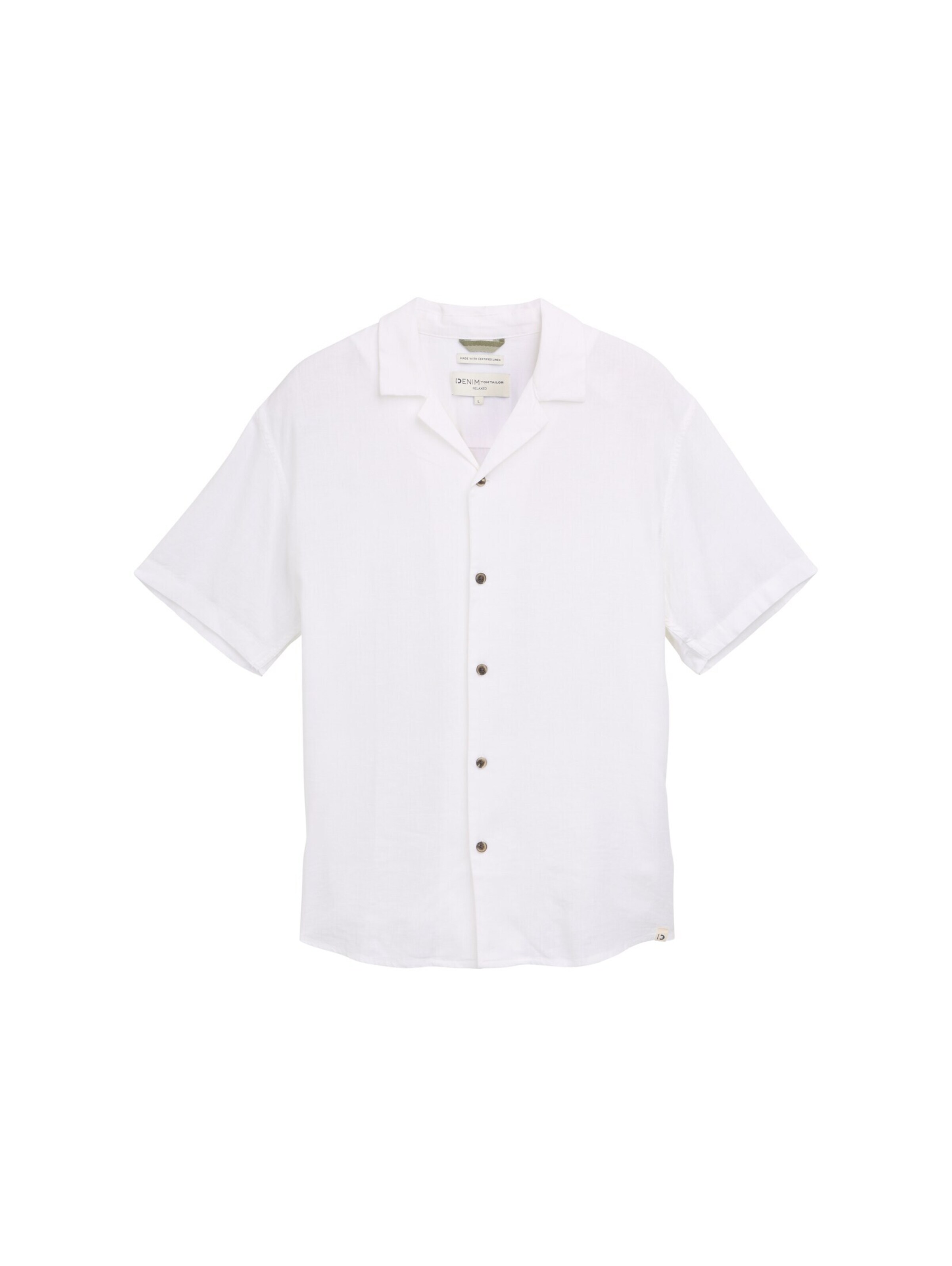 TOM TAILOR DENIM Comfort Fit Hemd in Weiß: Vorderseite