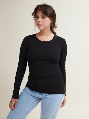 basic apparel Shirt 'Ludmilla' in Zwart: voorkant