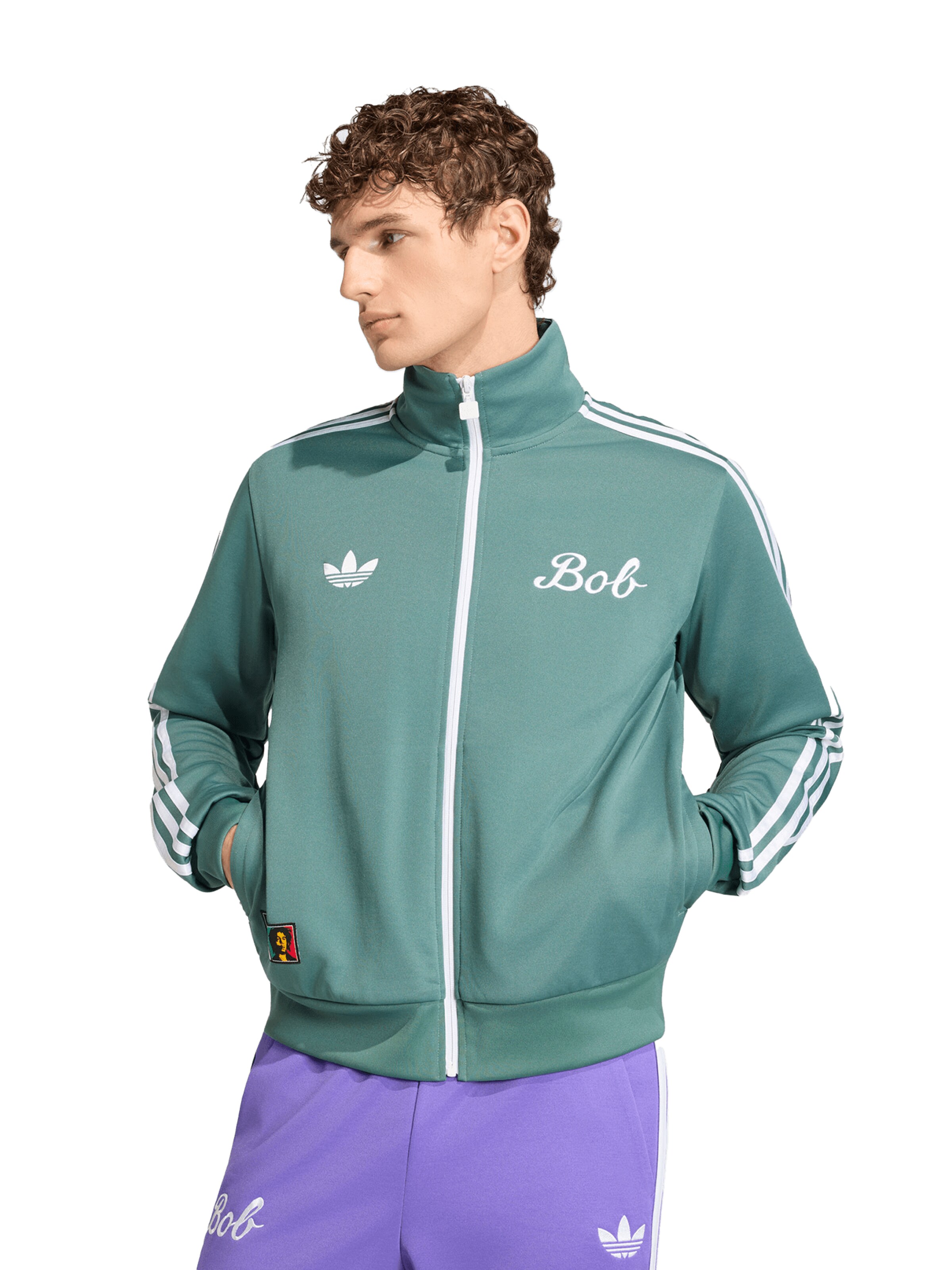 Giacca di felpa di ADIDAS ORIGINALS in verde: frontale