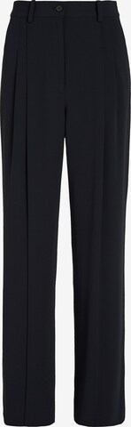 Calvin Klein Loose fit Pleat-Front Pants in Black: front