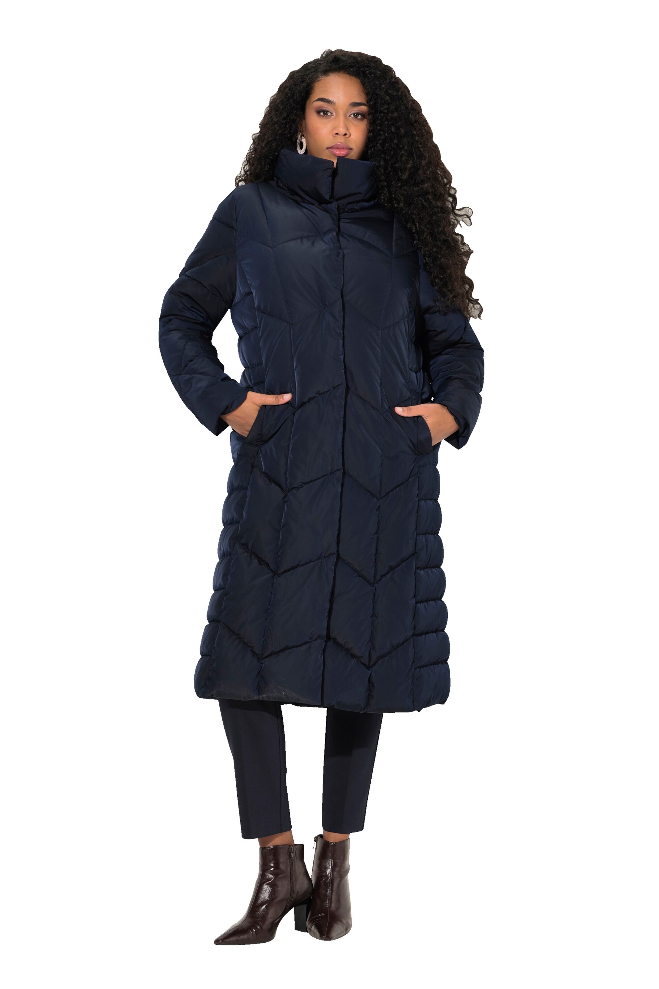 Ulla Popken Übergangsmantel in Blau: Vorderseite