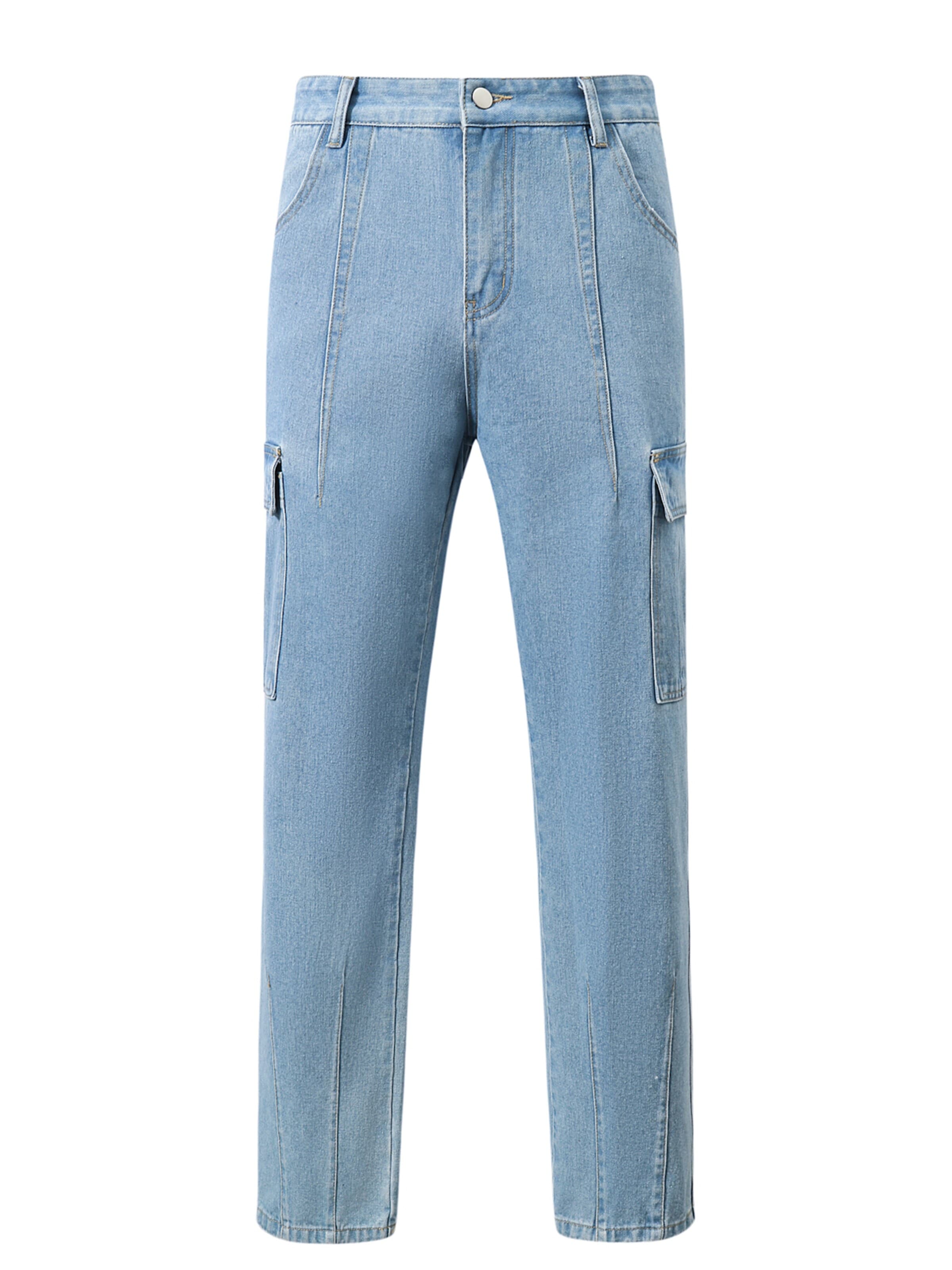 YOUTHUP Cargo Jeans 'Weitbein' in Blue: front