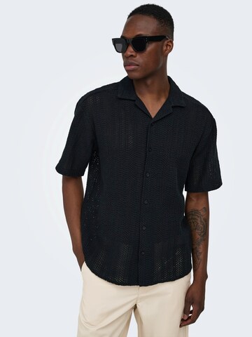 Only & Sons - Ajuste confortable Camisa 'ONSDANI' en negro