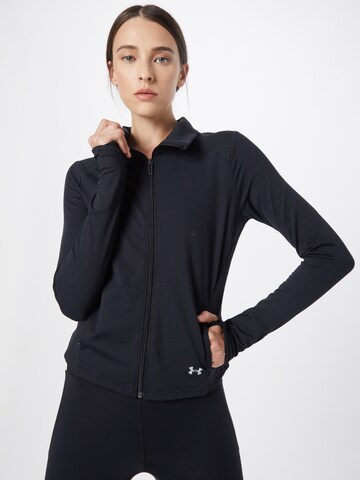 UNDER ARMOUR Sports sweat jacket 'Meridian' in Black: front