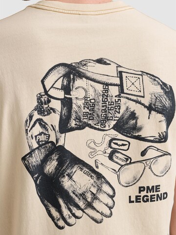 PME Legend Shirt 'PME LEGEND - T-shirt in jersey with small artwork on the chest' in Beige