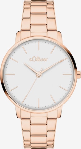 Montre à affichage analogique s.Oliver en or : devant
