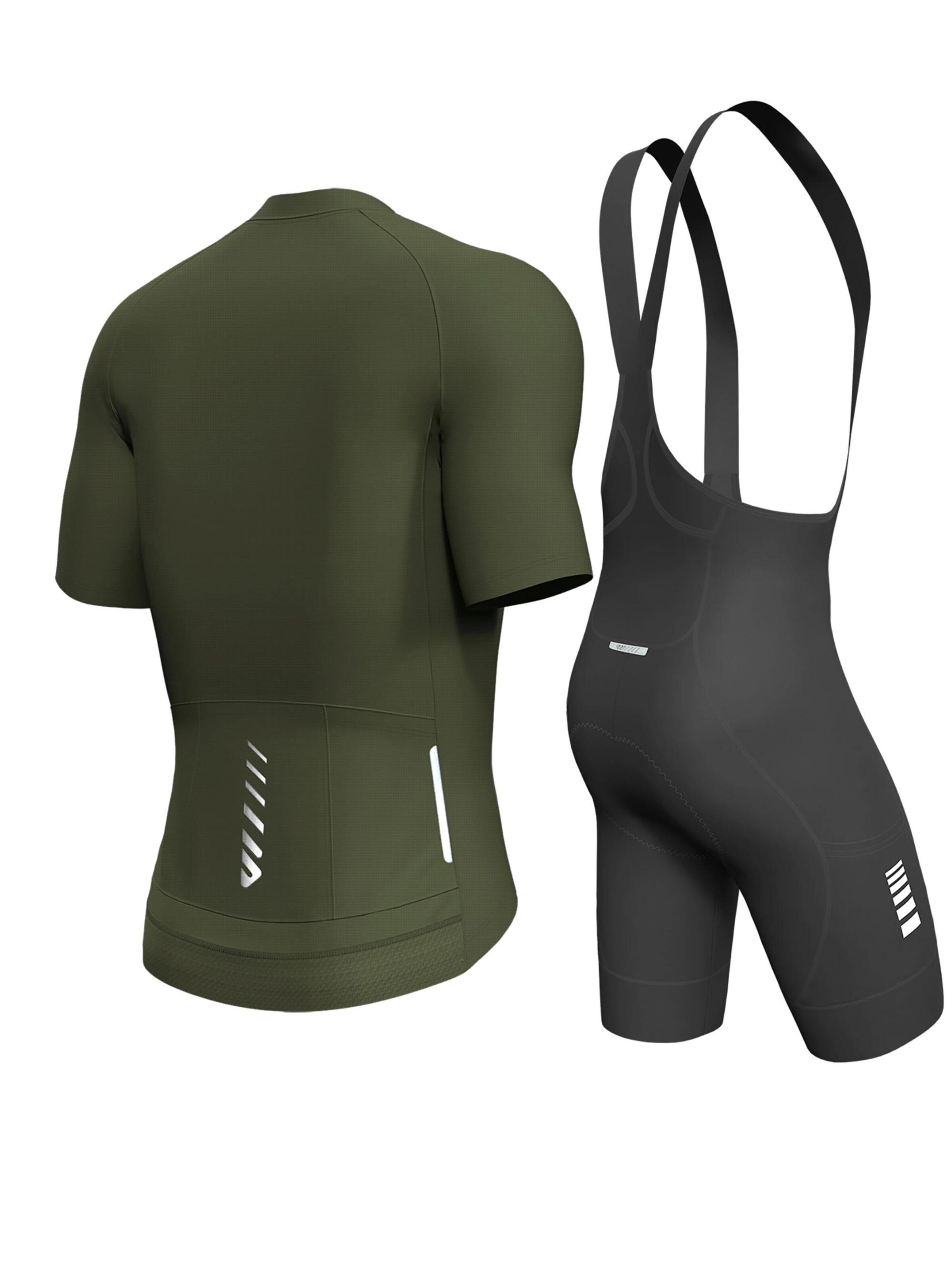 WULIBIKE - Ropa para correr 'Wulibike Gravel-Set 'Utility Cargo' Oliv/Schwarz' en verde