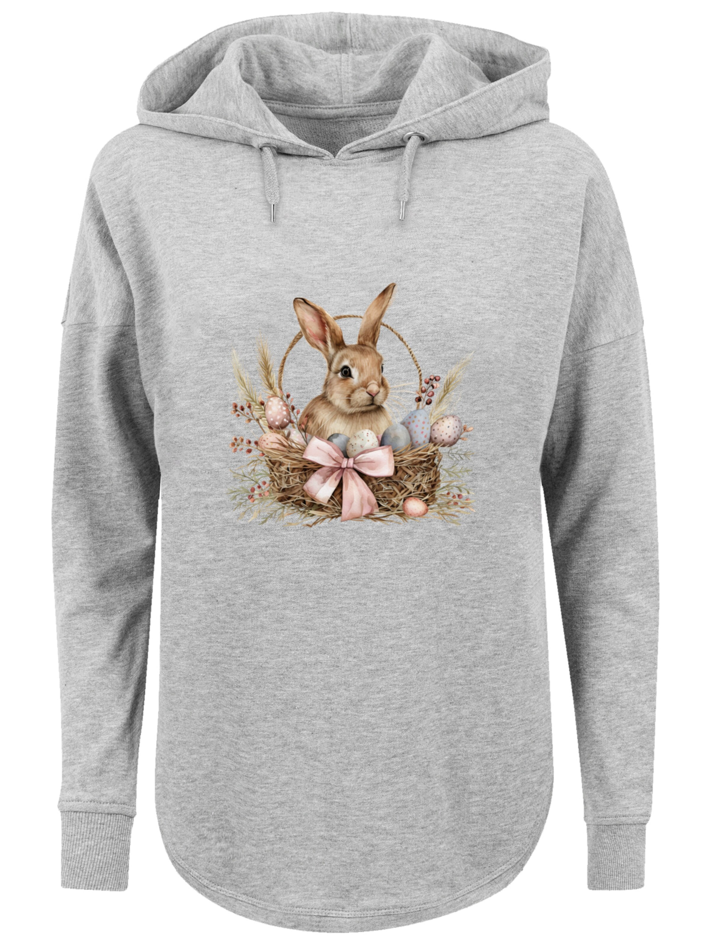 Sweat-shirt 'Osterhasen Korb Dekor' F4NT4STIC en gris : devant