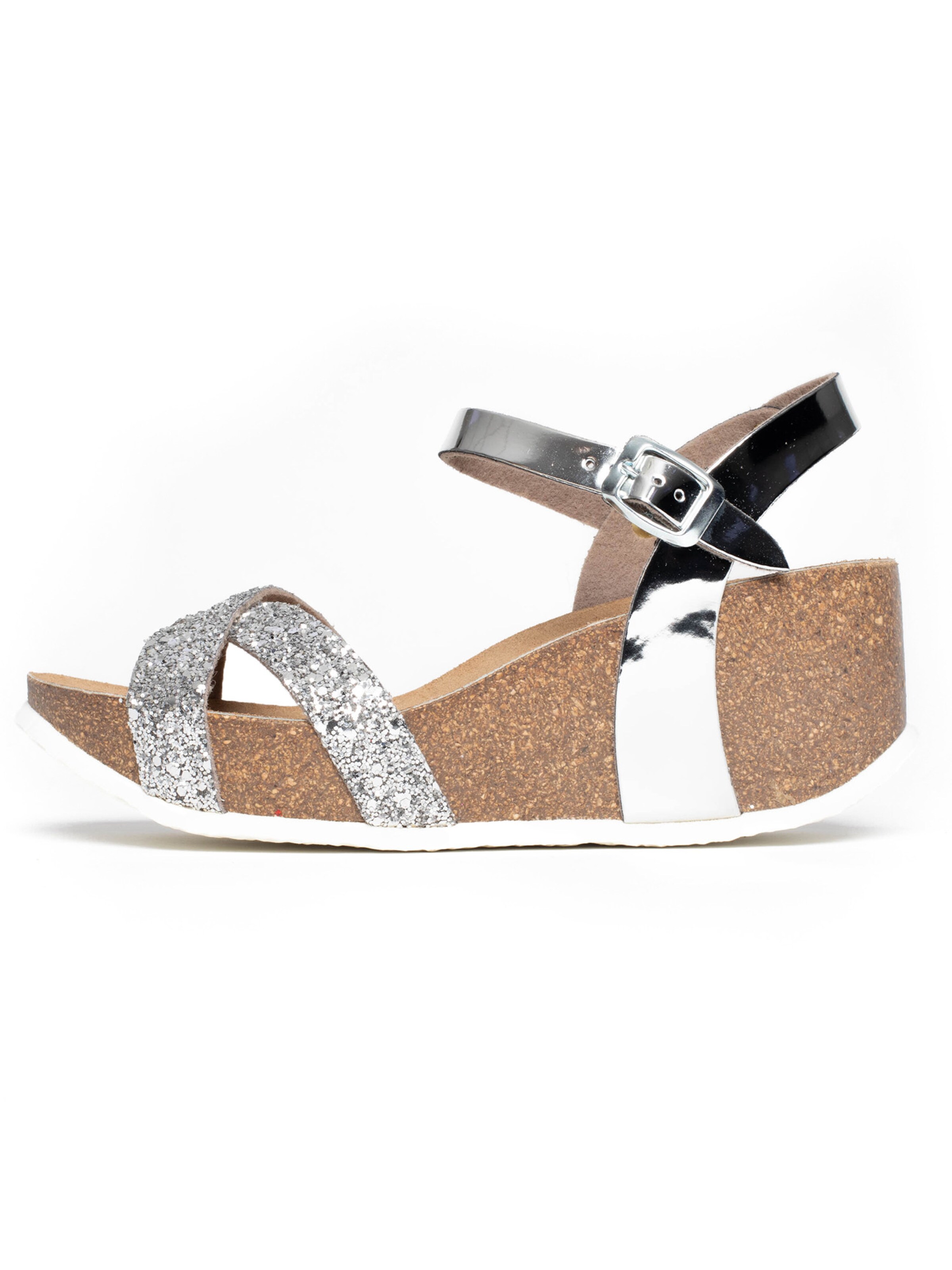 Bayton Sandal 'Venus' in Silver: front