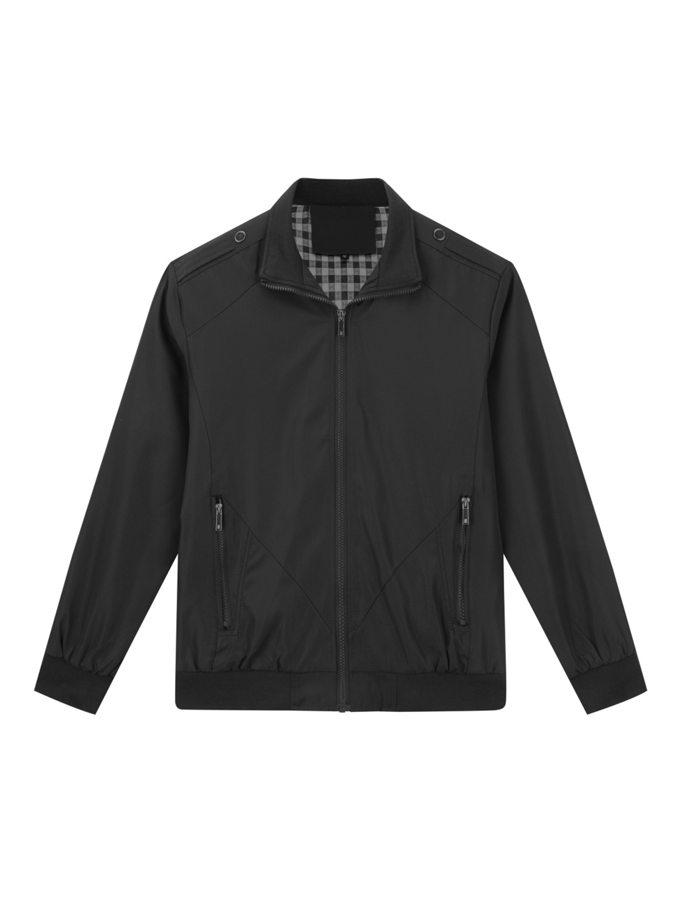 YOUTHUP Between-Season Jacket 'Stehkragen' in Black: front