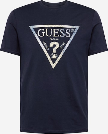 GUESS Shirt in Navy Turquoise ABOUT YOU