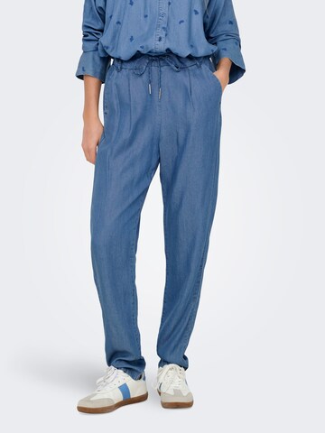 ONLY Tapered Pleat-front trousers 'ONLPoptrash' in Blue: front